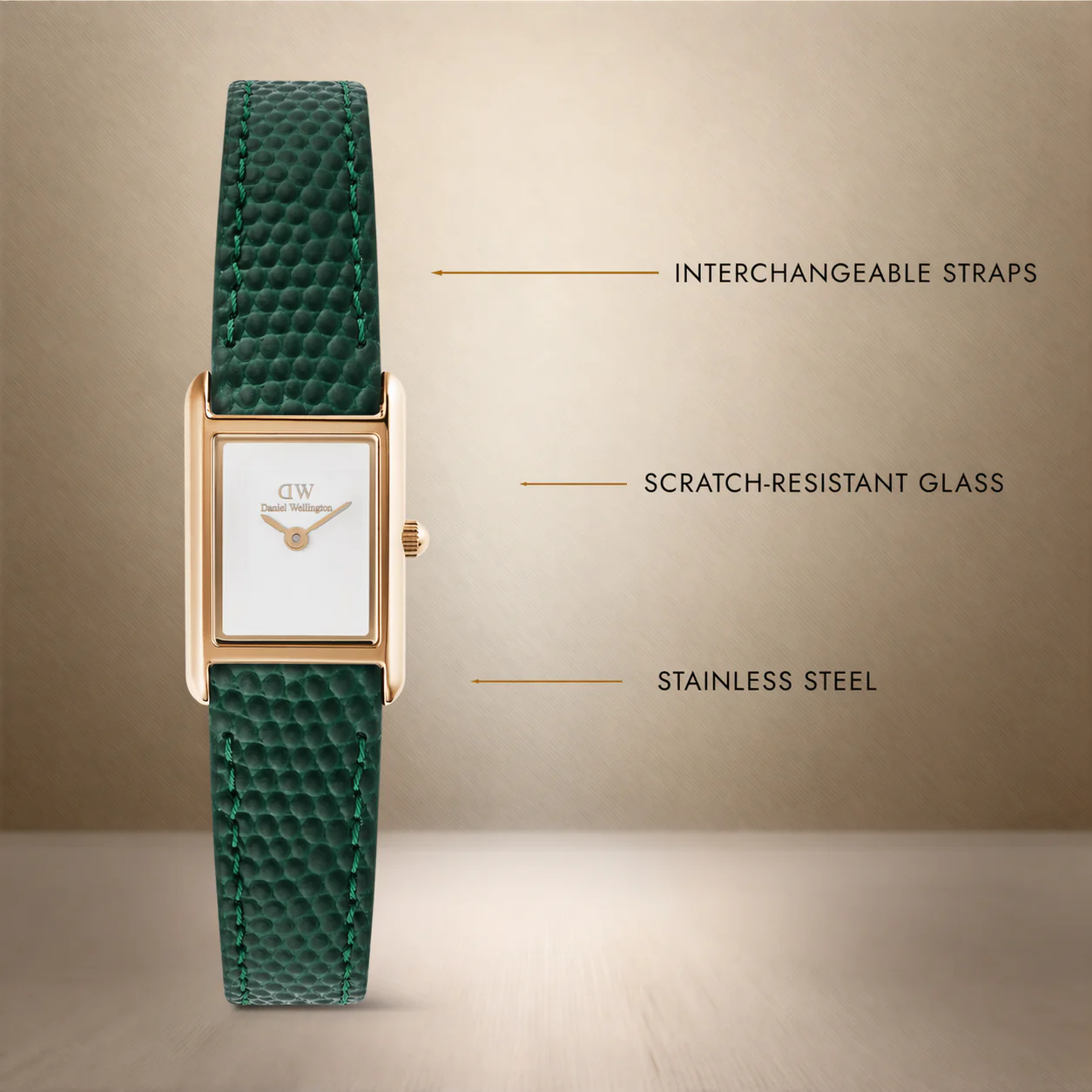 Bound Mini Green Lizard Rose Gold - Image 3