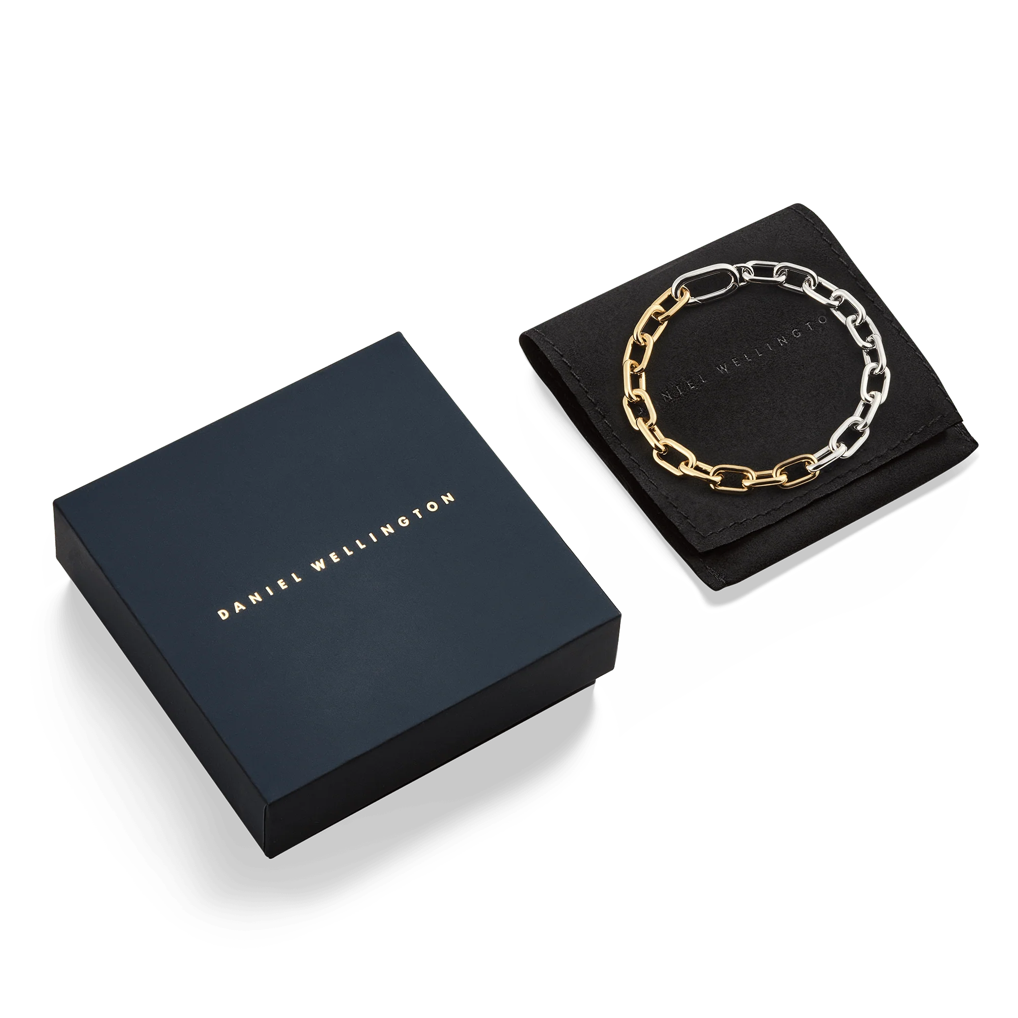 Contrast Link Bracelet Two Tone Gold - Image 5