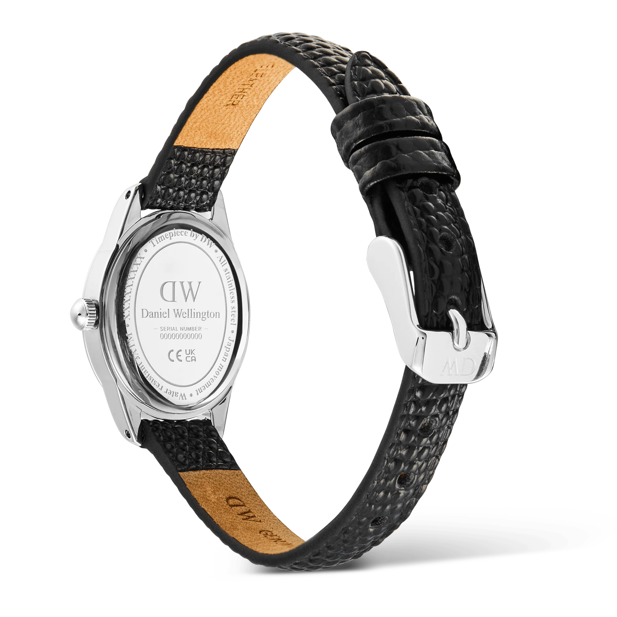 Ophelia Mini Black Lizard Ice Blue Guilloché Silver - Image 5