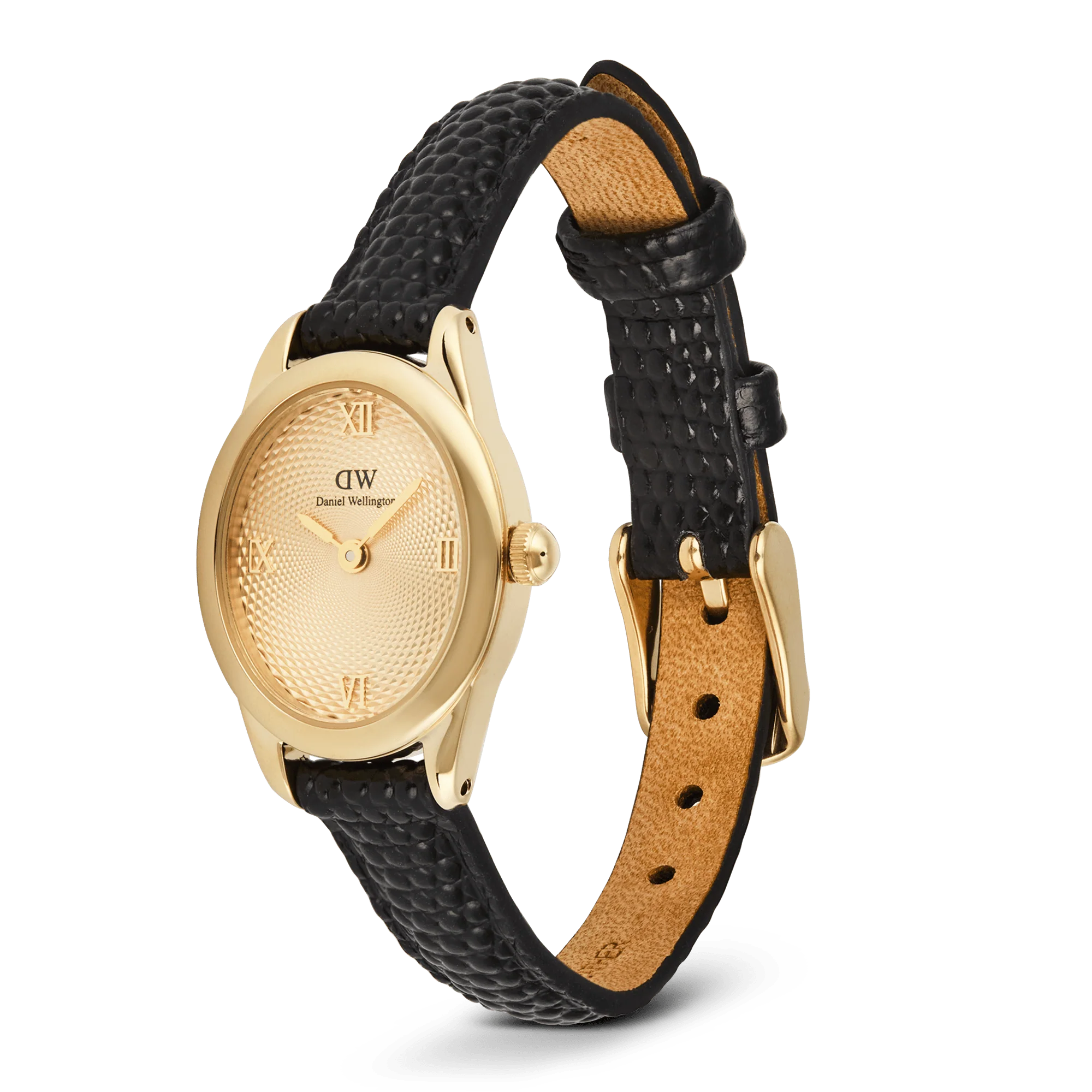 Ophelia Mini Black Lizard Unitone Guilloché Gold - Image 4