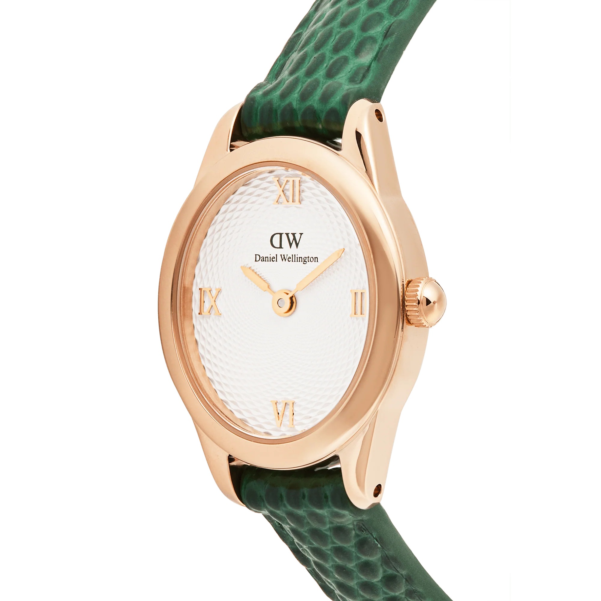 Ophelia Mini Green Lizard White Guilloché Rose Gold - Image 3