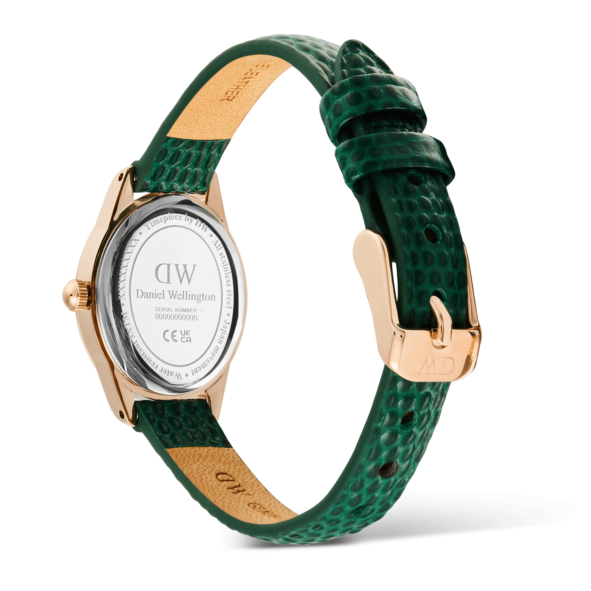 Ophelia Mini Green Lizard White Guilloché Rose Gold - Image 5